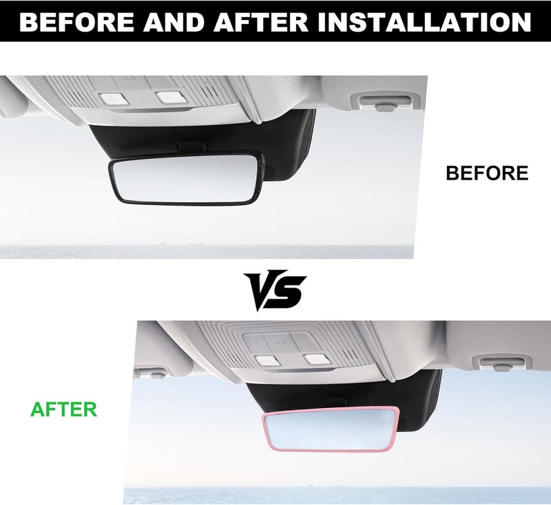 FSTURIOS Car Rear View Mirror Protector Frame, Silicone Rearview Mirror Edge Protective Cover, Automotive Mirrors Trim Frame Decoration Compatible with Model 3 Y X S Semi 2014-2024 (Pink) - Image 4